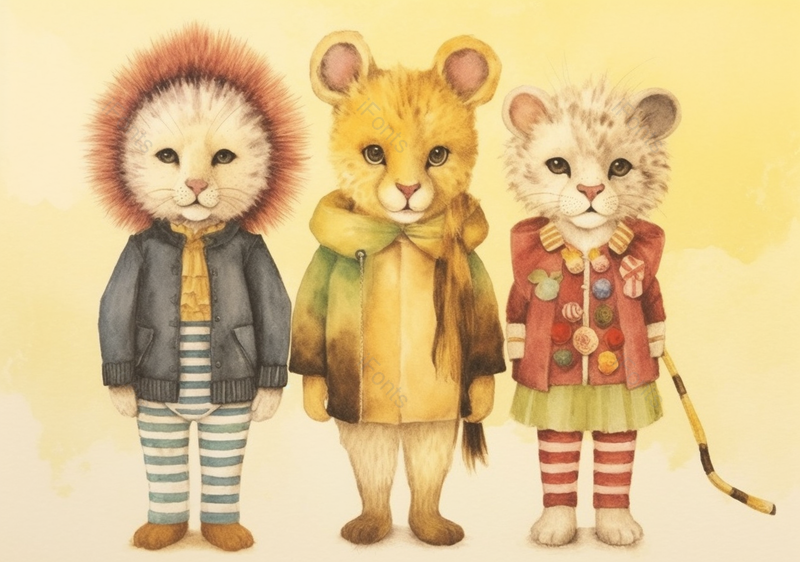 可爱呆萌拟人化动物手绘插画,插画/手绘图,插画/手绘图库,插画/手绘图下载,插画/手绘